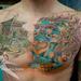 Tattoos - Foo Dog Chest and Arm Cover Up In Progress - 62899